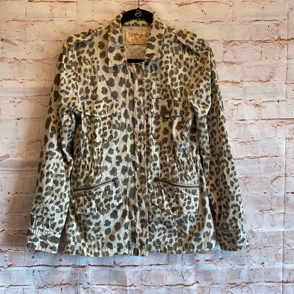 Lily Aldridge Velvet Aziya leopard army jacket S - Picture 1 of 12